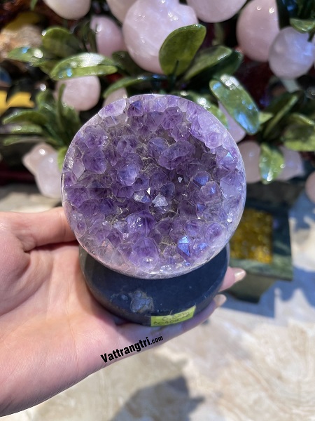 Mầm hoa tinh thể thạch anh tím - để bàn 640g 02