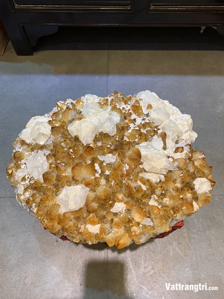 Mầm tinh thể thạch anh vàng cộng sinh 38cm