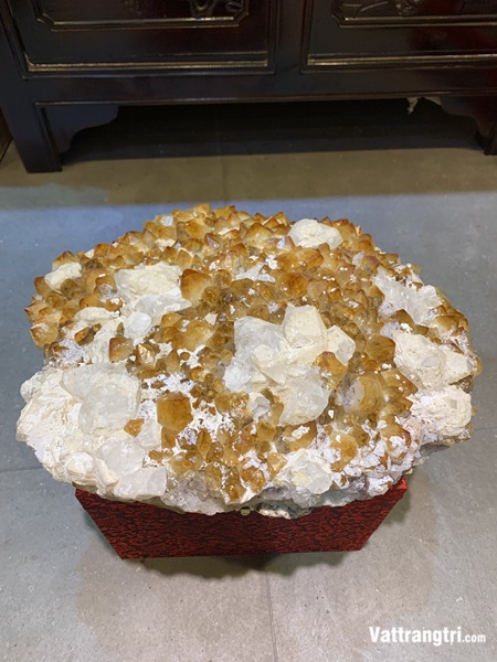 Mầm tinh thể thạch anh vàng cộng sinh 38cm