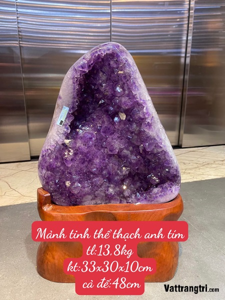 Mảnh tinh thể đá thạch anh tím 33cm