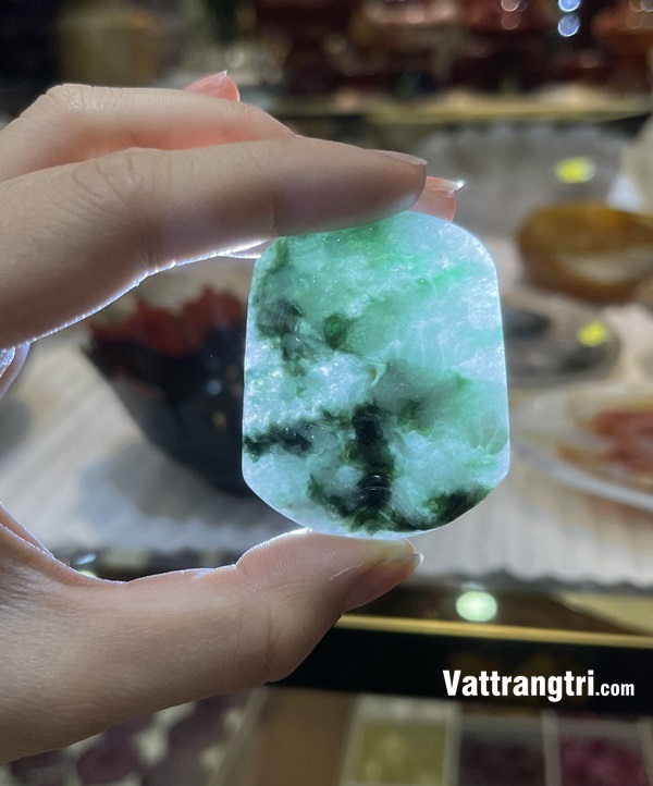 Mặt chạm khắc Rồng Ngọc Phỉ thuý Xanh Đen 55m