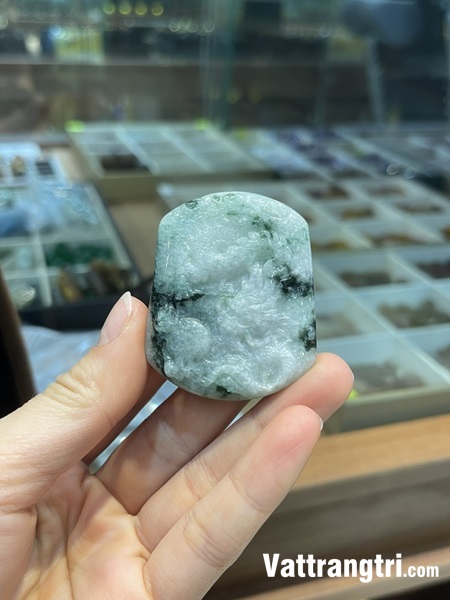 Mặt chạm khắc Rồng Ngọc Phỉ thuý Xanh Đen 55m