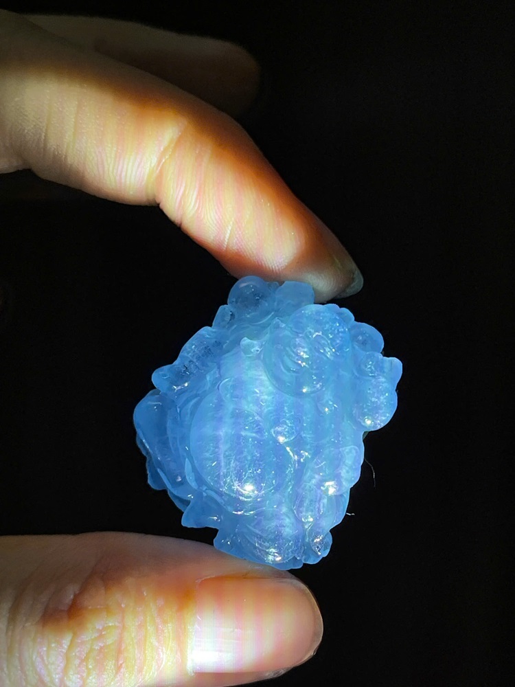 Mặt dây chuyền chạm di lặc Ngọc Aquamarine