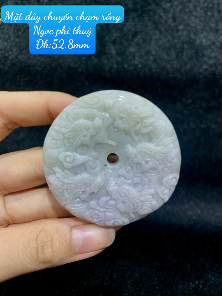 Mặt Dây Chuyền Chạm Rồng Ngọc Phỉ Thuý 52,8mm