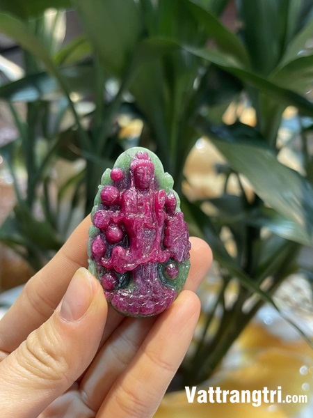 Mặt dây chuyền phật bà quan âm ngọc ruby vip