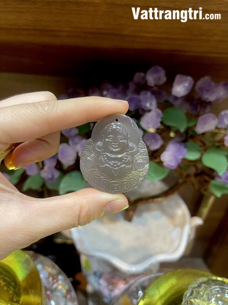 Mặt di lặc đá mã não khoai môn 42mm