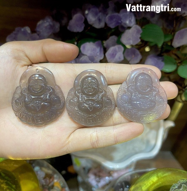 Mặt di lặc đá mã não khoai môn 42mm
