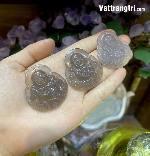 Mặt di lặc đá mã não khoai môn 42mm