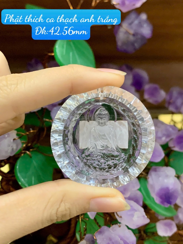 Mặt di lặc thạch anh trắng 42,56mm