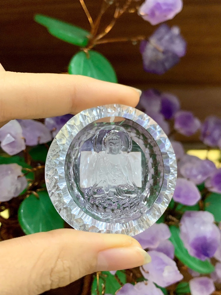 Mặt di lặc thạch anh trắng 42,56mm