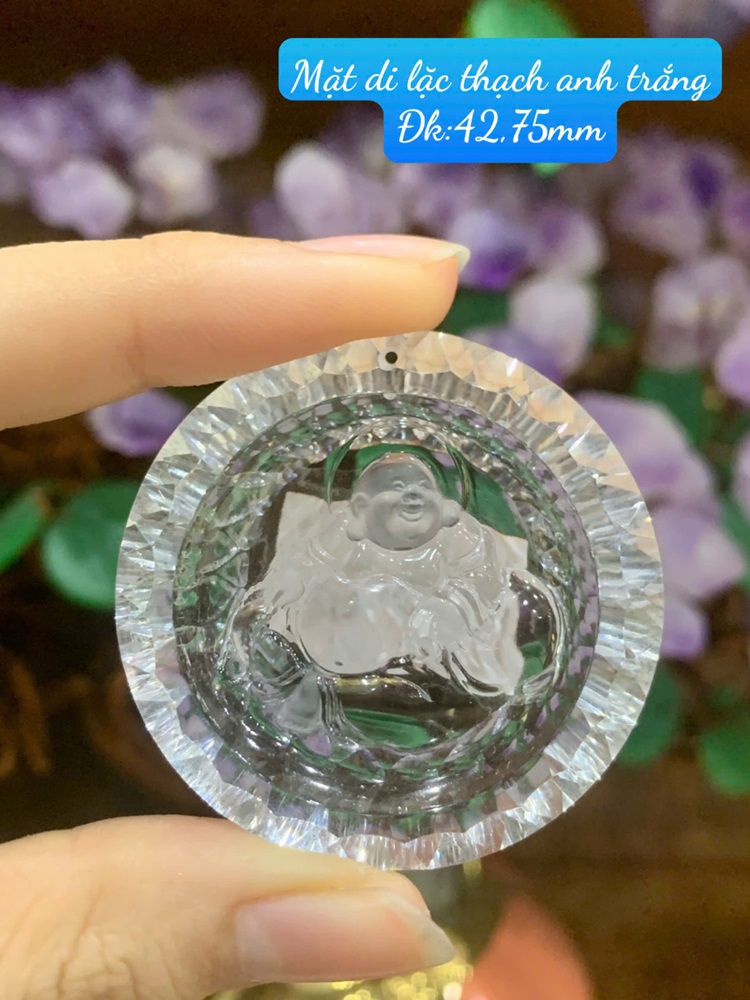 Mặt di lặc thạch anh trắng 42,75mm