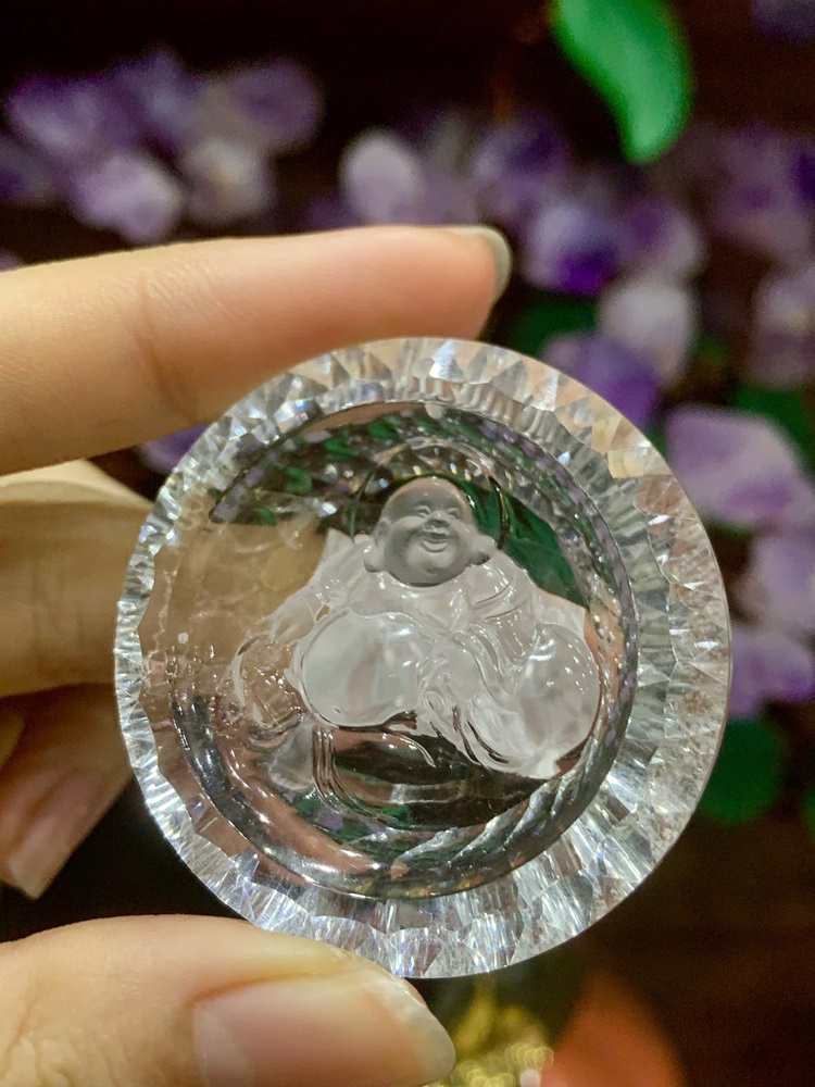 Mặt di lặc thạch anh trắng 42,75mm