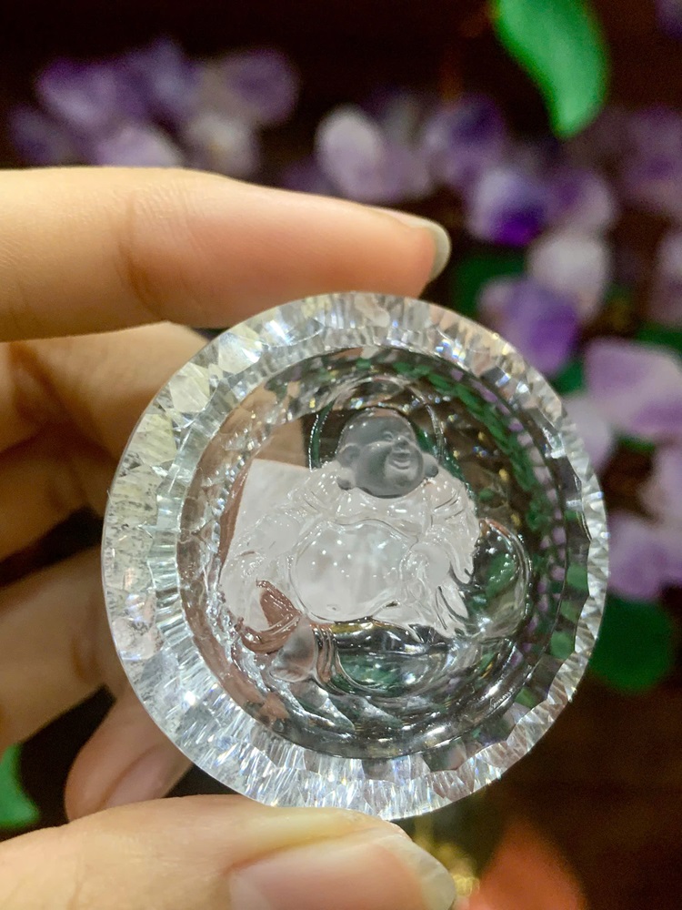 Mặt di lặc thạch anh trắng 42,75mm