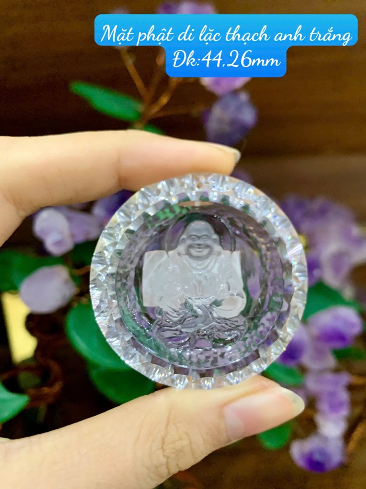 Mặt di lặc thạch anh trắng 44,26mm