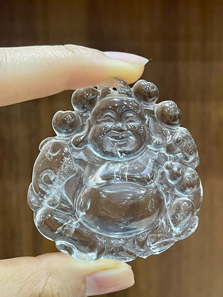 Mặt di lặc thạch anh trắng 53,92x50,74x11,13mm