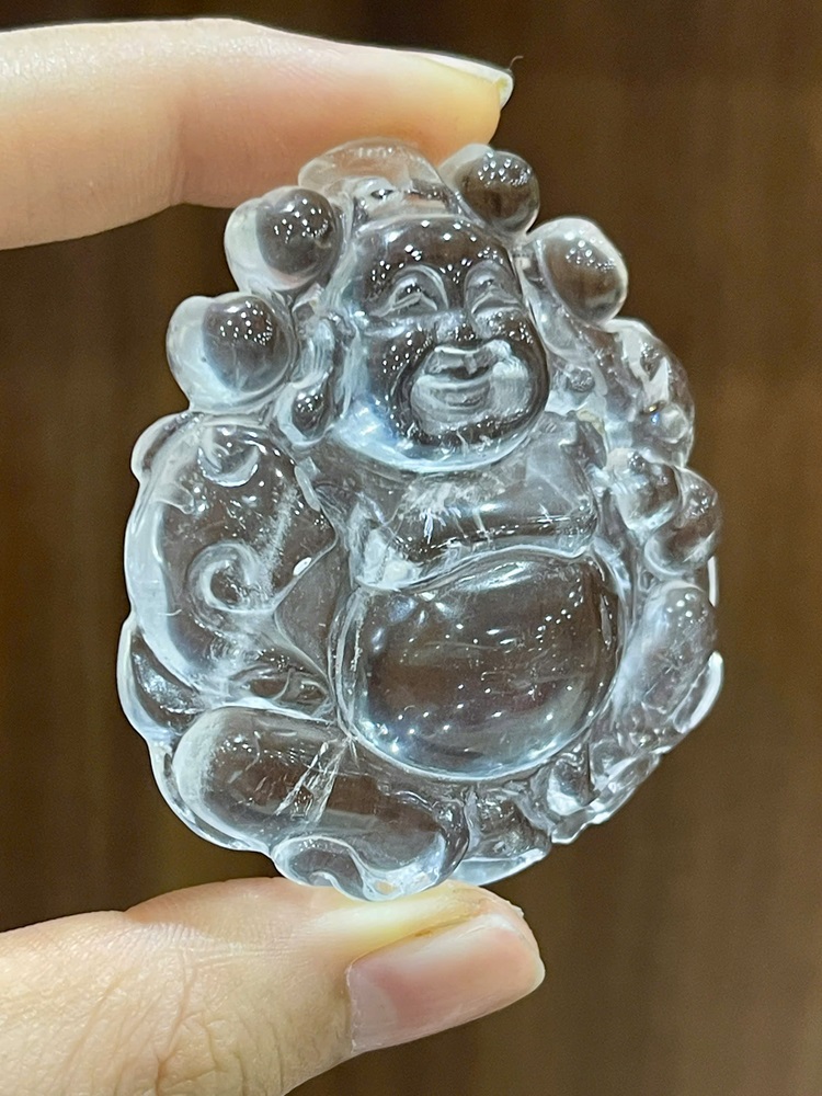 Mặt di lặc thạch anh trắng 53,92x50,74x11,13mm