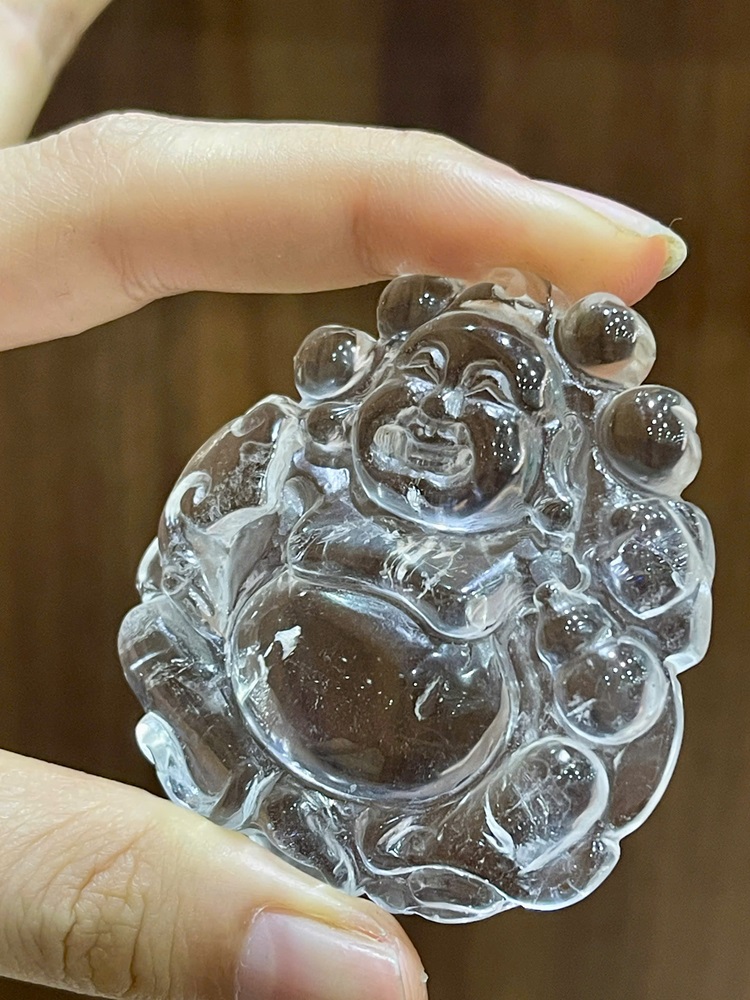 Mặt di lặc thạch anh trắng 53,92x50,74x11,13mm