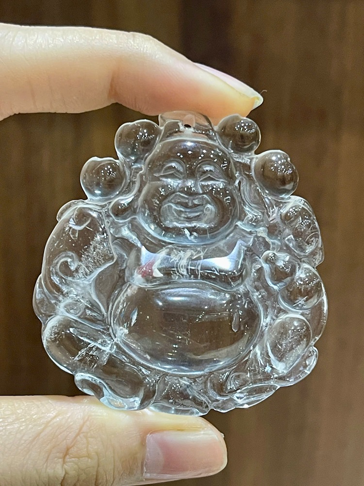 Mặt di lặc thạch anh trắng 53,92x50,74x11,13mm