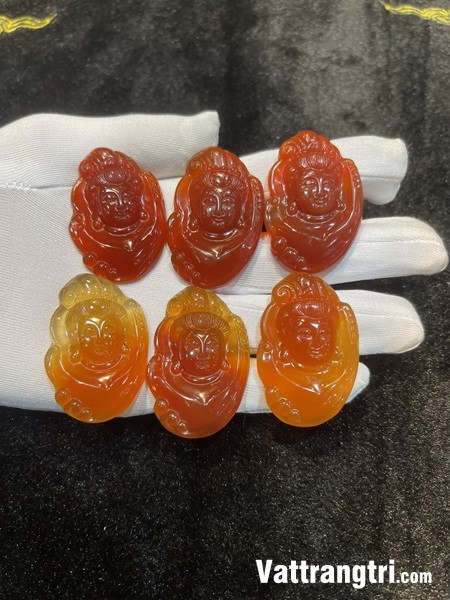 Mặt Diện phật bà quan âm Ngọc mã não đỏ 42mm