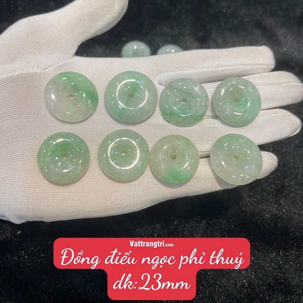 Mặt đồng điếu ngọc phỉ thúy 23mm