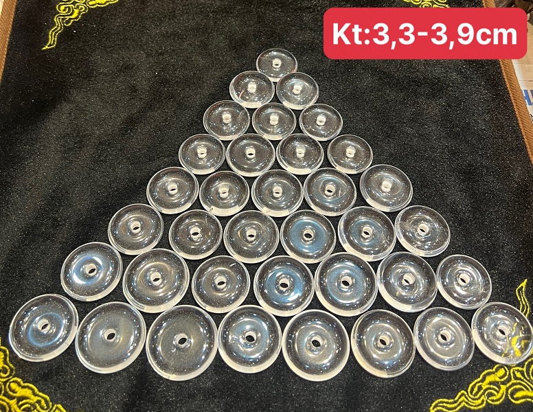 Mặt đồng điếu thạch anh trắng 3,3 - 3,9cm