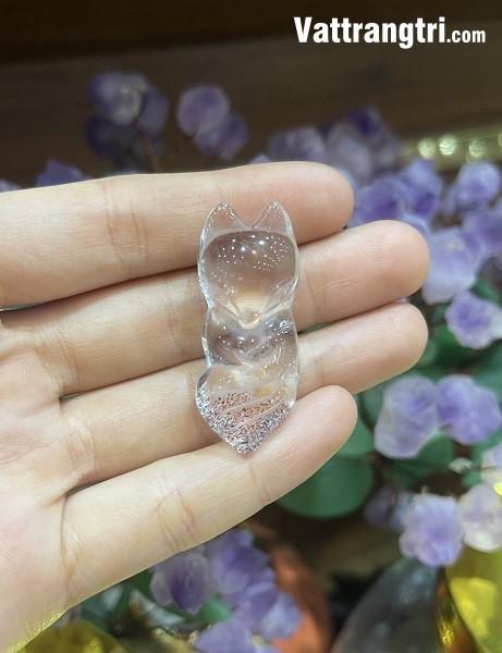 Mặt hồ ly superseven vip thạch anh trắng 35mm