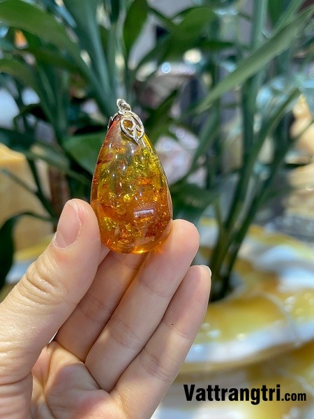 Mặt hổ phách bao thể hình giọt nước vip 45mm