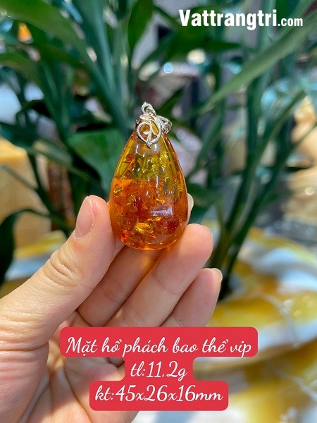 Mặt hổ phách bao thể hình giọt nước vip 45mm