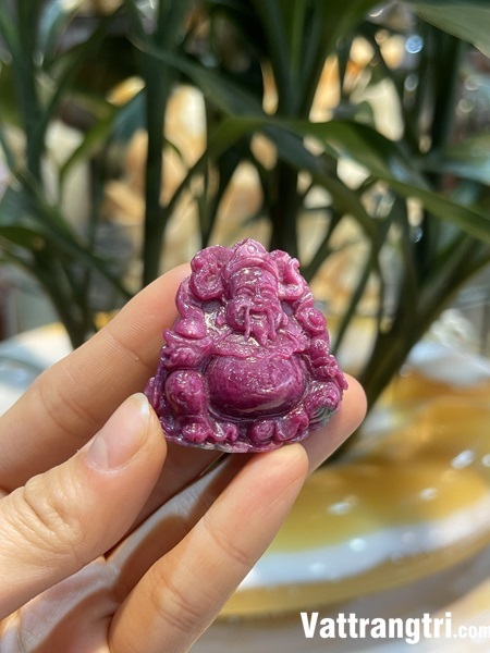 Mặt thần tài di lặc đá quý ruby vip