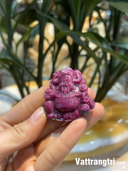 Mặt thần tài di lặc đá quý ruby vip