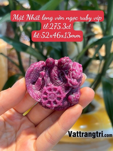 Cá chép hoá rồng vờn ngọc ruby 52mm