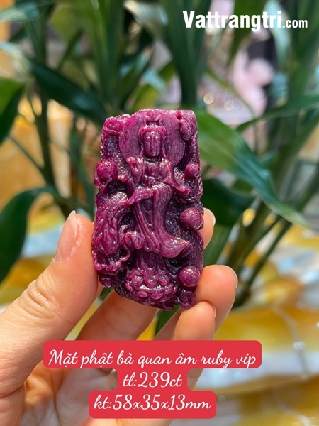 Mặt phật bà quan âm ngọc ruby vip 58mm