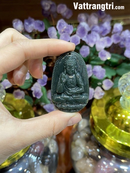 Mặt phật bản mệnh ngọc bích 51mm