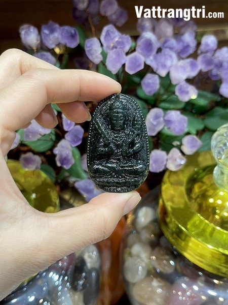 Mặt phật bản mệnh ngọc bích 51mm