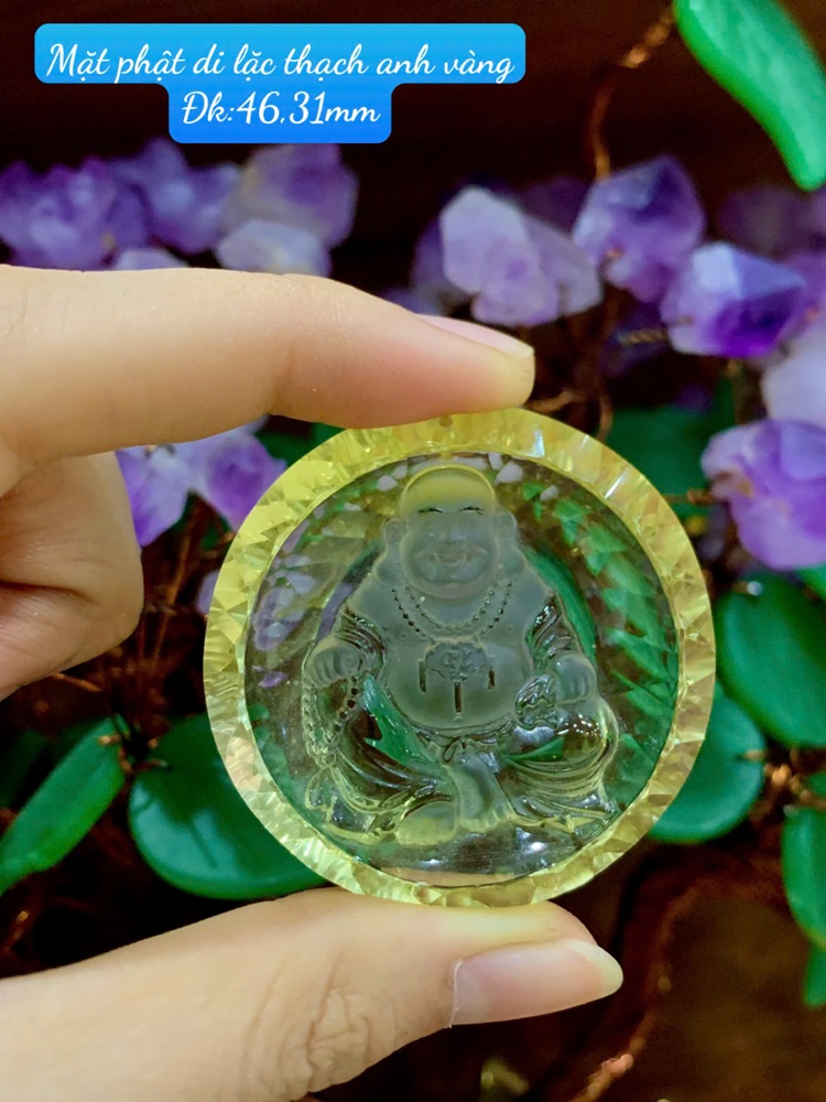 Mặt phật di lặc thạch anh vàng 46,31mm