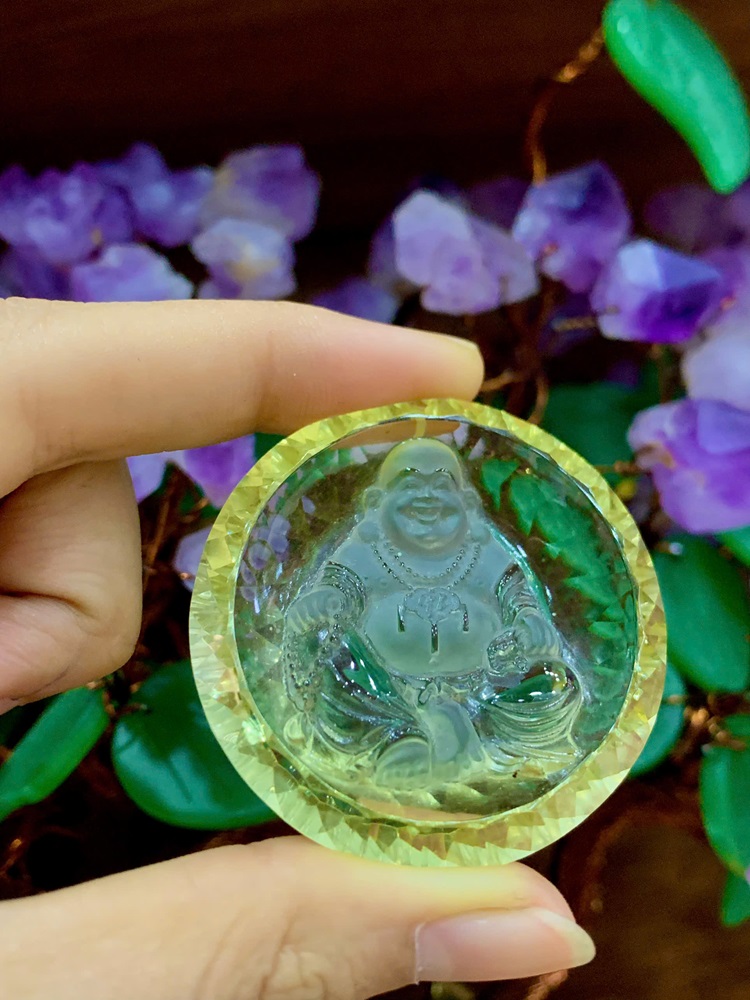 Mặt phật di lặc thạch anh vàng 46,31mm