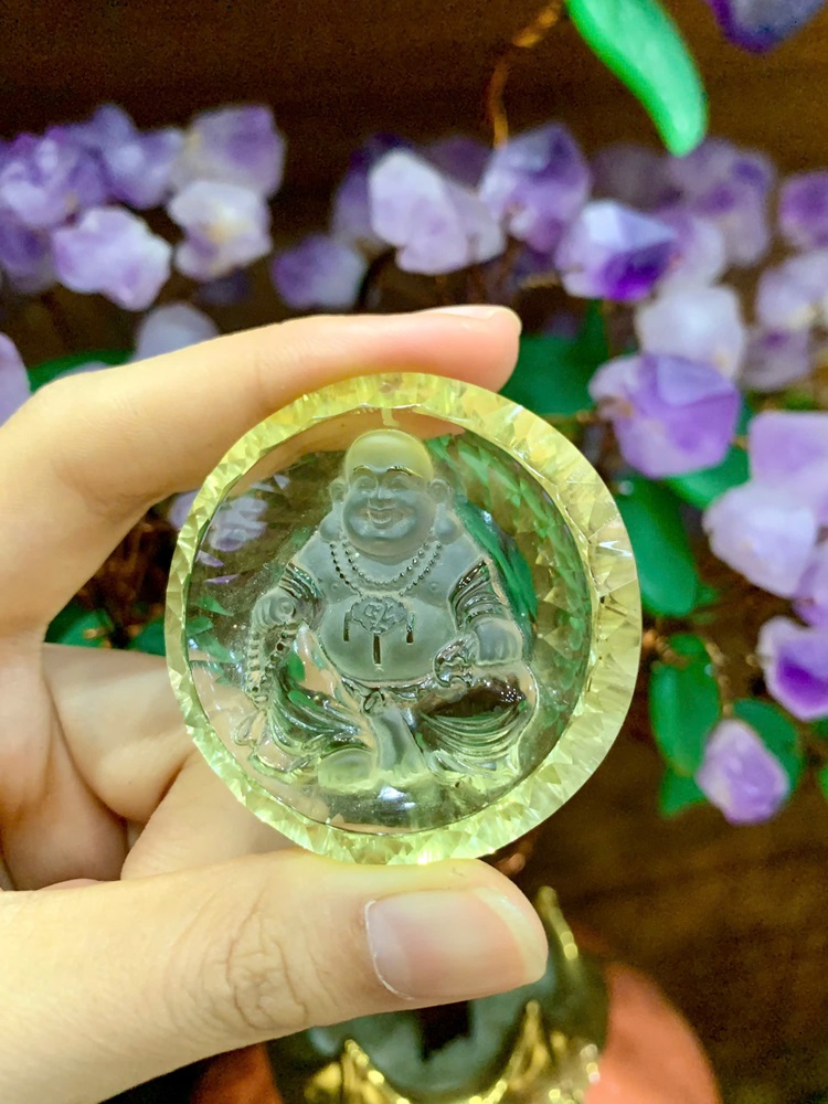 Mặt phật di lặc thạch anh vàng 46,31mm