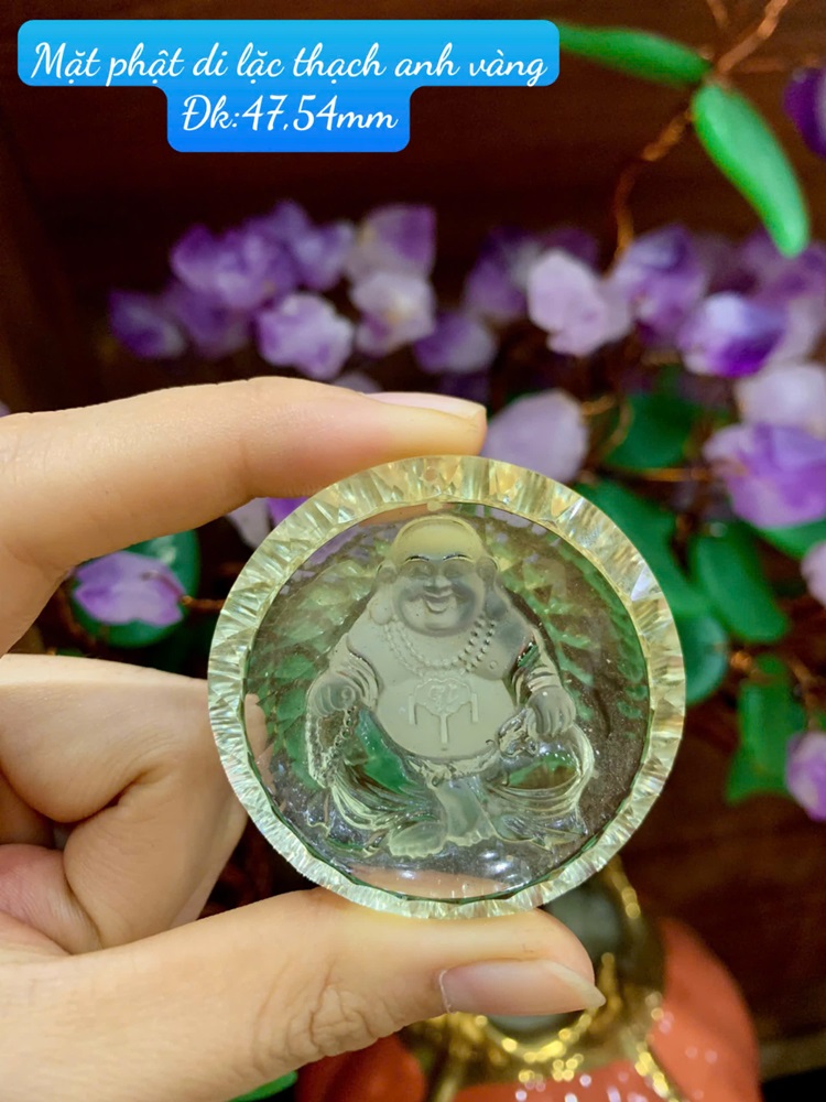 Mặt phật di lặc thạch anh vàng 47,54mm