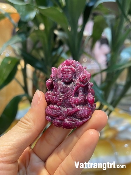 Mặt phật hư không tạng bồ tát Ngọc ruby vip 50mm
