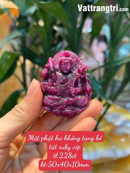 Mặt phật hư không tạng bồ tát Ngọc ruby vip 50mm