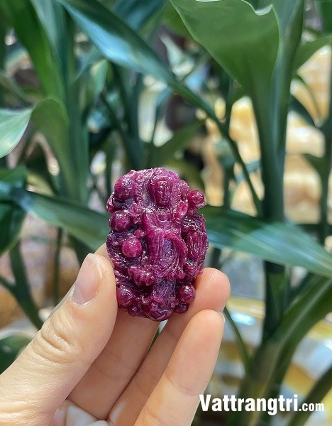 Mặt Phật Phật Bà Quan Âm Ngọc Ruby vip 45mm