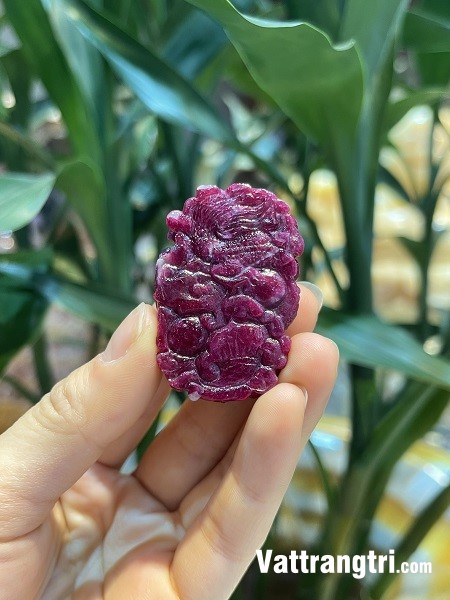 Mặt Phật Phật Bà Quan Âm Ngọc Ruby vip 45mm