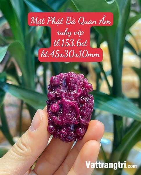 Mặt Phật Phật Bà Quan Âm Ngọc Ruby vip 45mm