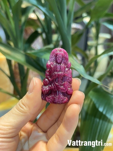Mặt Phật Bà Quan Âm Ngọc Ruby vip 48mm