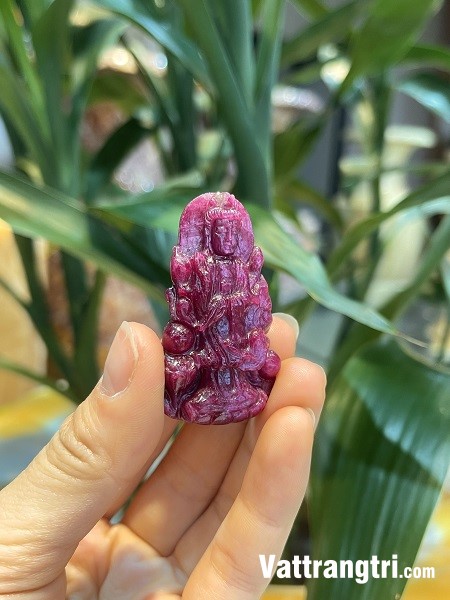 Mặt Phật Bà Quan Âm Ngọc Ruby vip 48mm