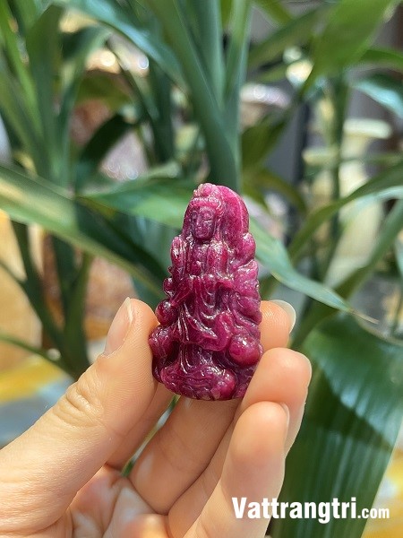 Mặt Phật Bà Quan Âm Ngọc Ruby vip 48mm
