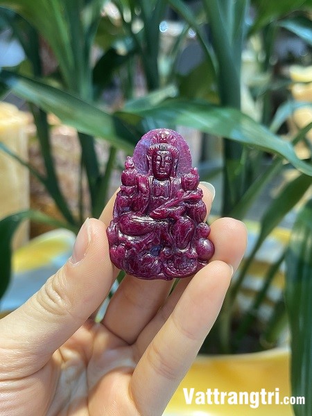 Mặt Phật Phổ Hiền Bồ Tát Ngọc Ruby vip 48mm