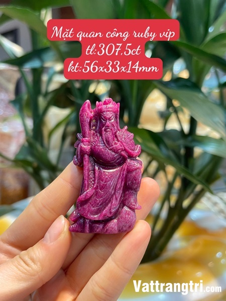 Mặt quan công đá quý ruby vip