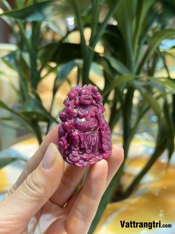 Mặt thần tài di lặc đá quý Ruby vip