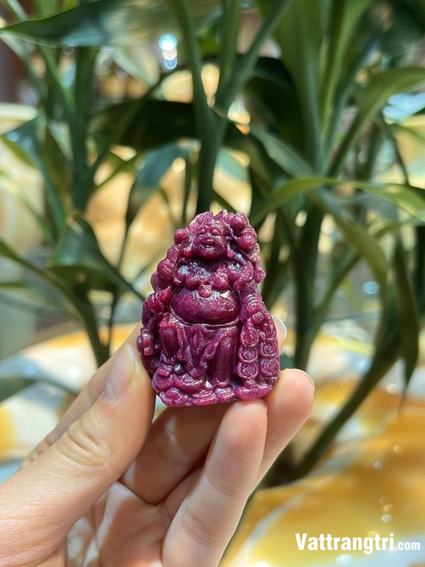 Mặt thần tài di lặc đá quý Ruby vip